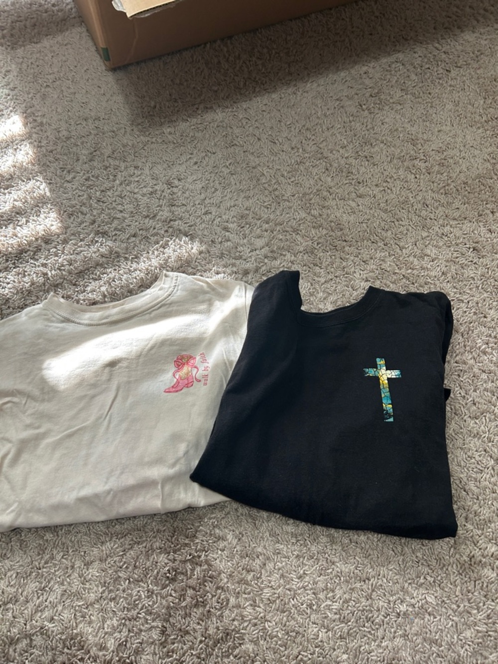 Simply southern tops Kids Tee with Floral Cross Graphic